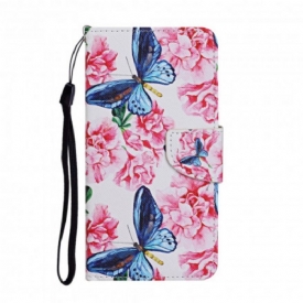 Κάλυμμα Samsung Galaxy A52 4G / A52 5G / A52s 5G Πεταλούδες Floral Lanyard