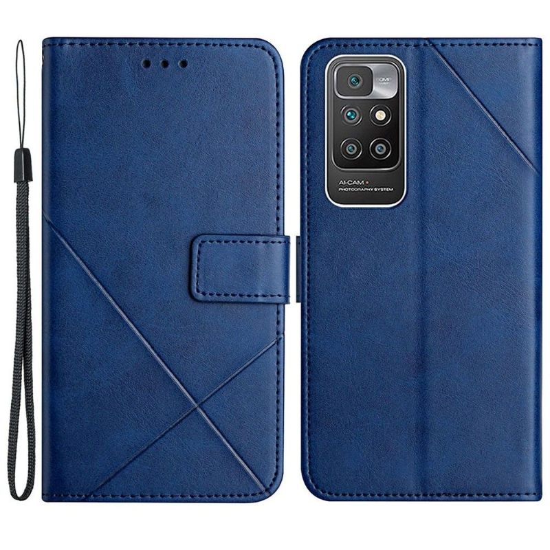 Κάλυμμα Xiaomi Redmi 10 Faux Leather X Lines