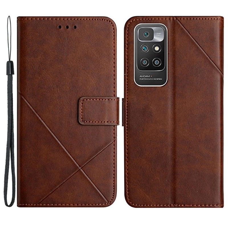 Κάλυμμα Xiaomi Redmi 10 Faux Leather X Lines