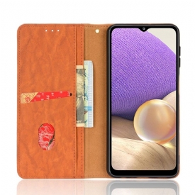 Κάλυμμα Samsung Galaxy A32 4G Θήκη Flip Faux Leather Retro