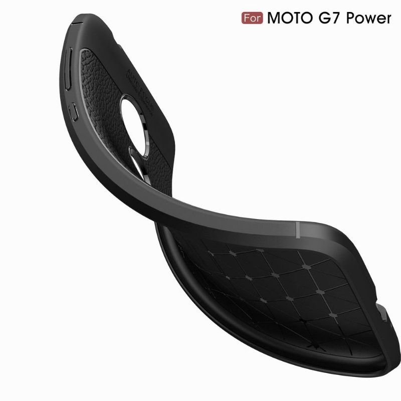 Θήκη Motorola Moto G7 Power Ζελ Φινιρίσματος Από Ψεύτικο Δέρμα