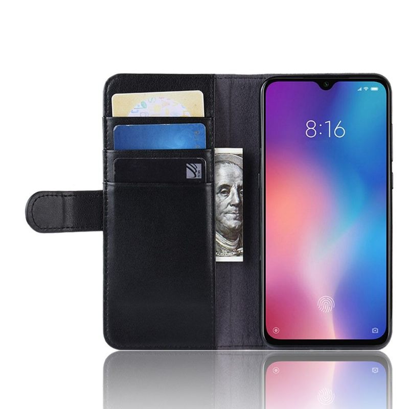 Θήκη Flip Xiaomi Mi 9 SE Premium Δερμάτινη Θήκη Κάρτας - Μαύρη