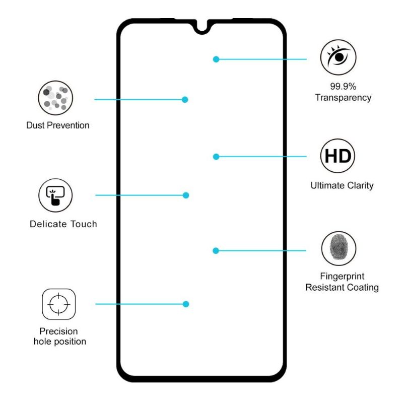 Xiaomi Mi 9 Se - Full Size Tempered Glass Screen Protector - Μαύρο