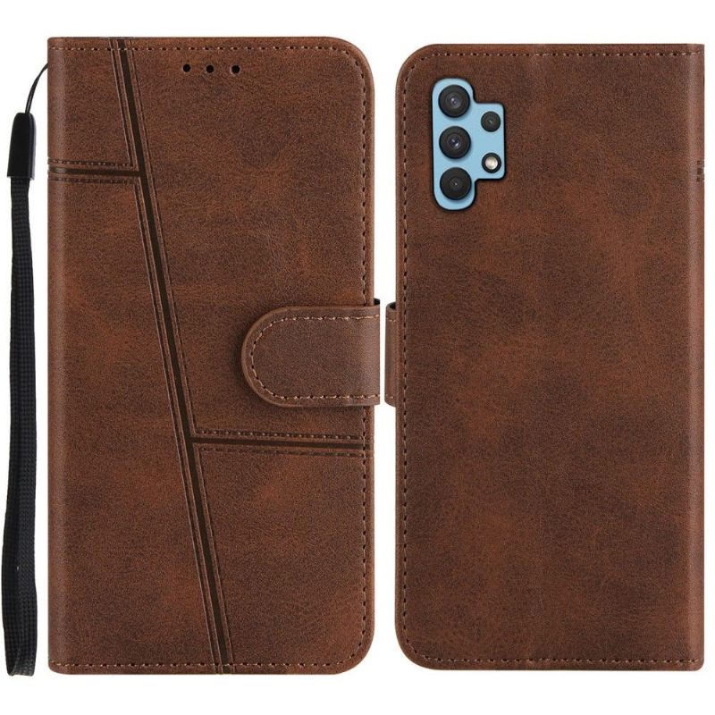 Κάλυμμα Samsung Galaxy A32 5G Lines Leather Effect