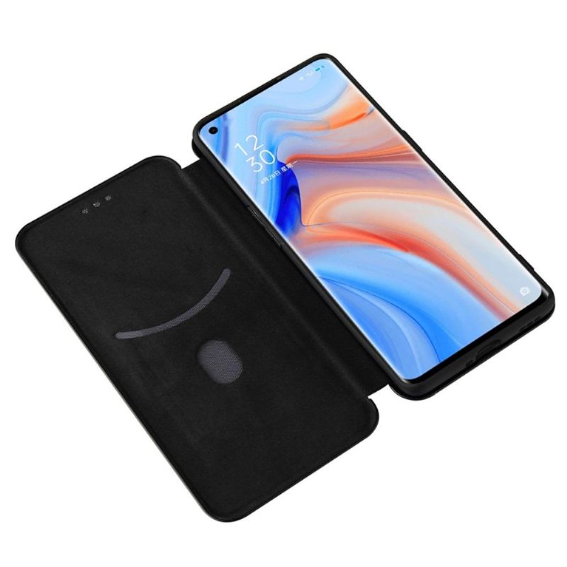 Κάλυμμα Oppo Find X3 Lite Faux Δέρμα Σε Στυλ Ανθρακονημάτων