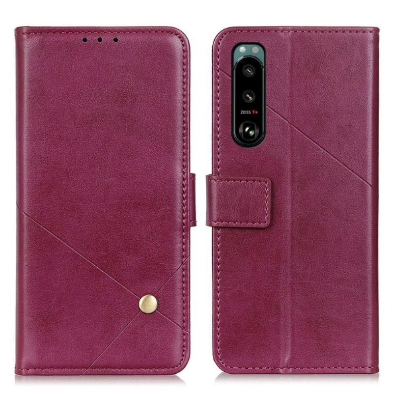 Κάλυμμα Sony Xperia 5 III Θήκη Flip Faux Leather Flap Με Πριτσίνι