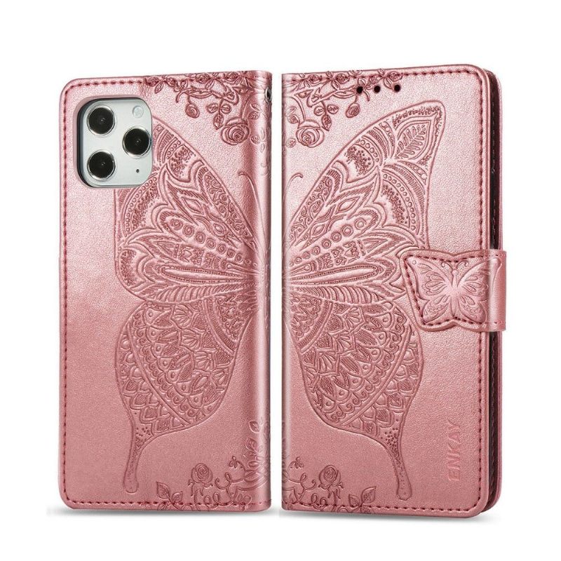 δερματινη θηκη iPhone 12 / 12 Pro Butterfly Relief