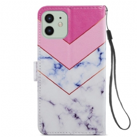 δερματινη θηκη iPhone 12 / 12 Pro Marble Geometry