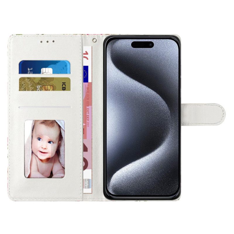 Δερματινη Θηκη iPhone 16 Pro Max Ακουαρέλα Dream Catcher Με Λουράκι Σιλικόνης