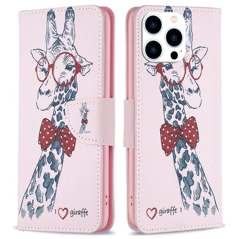 Δερματινη Θηκη iPhone 16 Pro Max Intello Giraffe