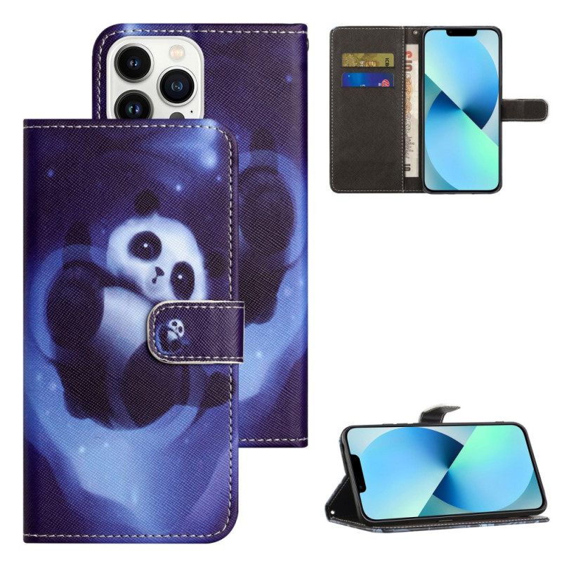 Δερματινη Θηκη iPhone 16 Pro Max Space Panda Strap