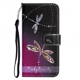 Δερματινη Θηκη iPhone 16 Pro Max Strap-on Dragonflies