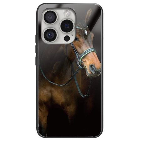 Κάλυμμα iPhone 16 Pro Max Horse Printed Tempered Glass