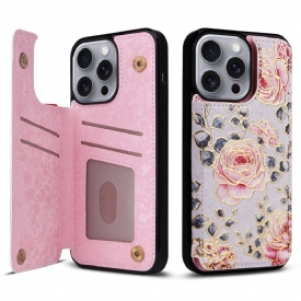 Κάλυμμα iPhone 16 Pro Max Rfid Blocking Floral Card Holder