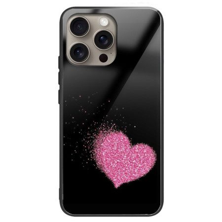 Κάλυμμα iPhone 16 Pro Max Ροζ Heart Tempered Glass