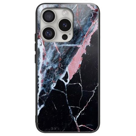 Κάλυμμα iPhone 16 Pro Max Θήκες Κινητών Μαύρο Μάρμαρο Σκληρυμένο Γυαλί