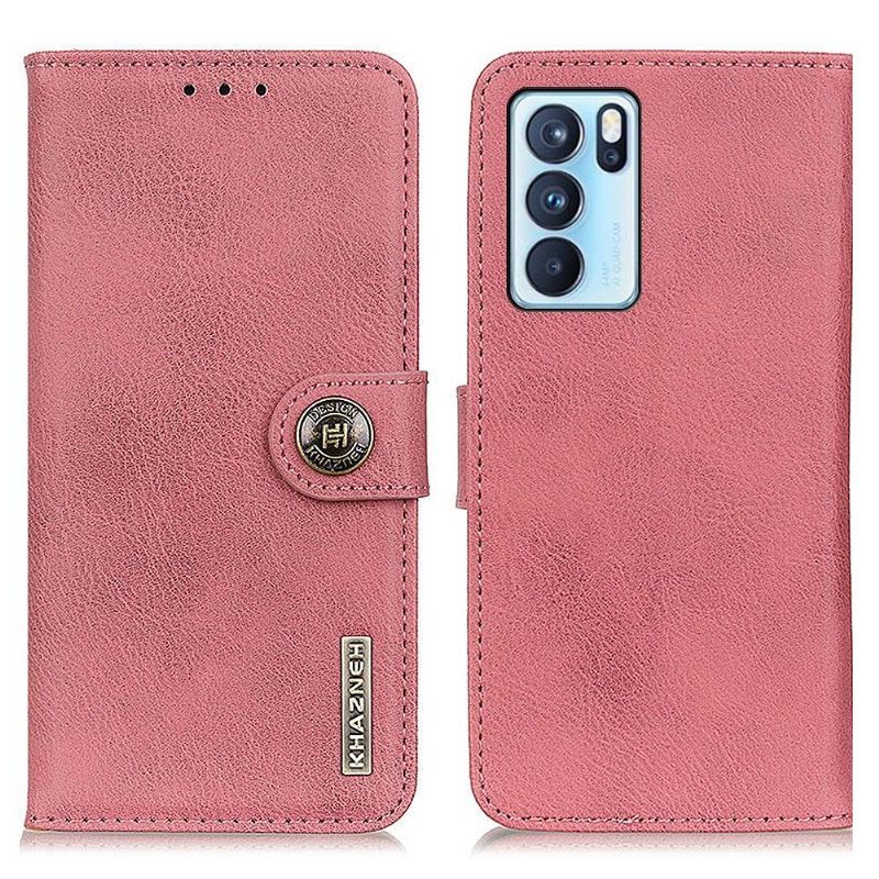 Κάλυμμα Oppo Reno 6 Pro 5G Κάτοχος Κάρτας Khazneh Leather Effect