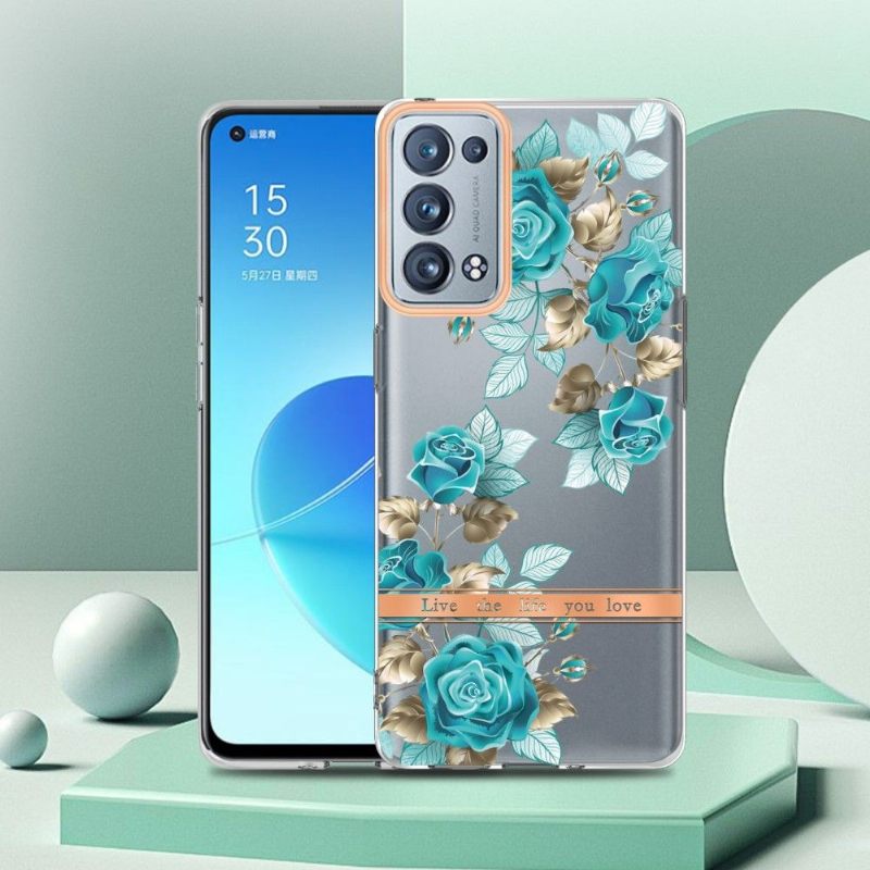 Θήκη Oppo Reno 6 Pro 5G Μπλε Τριαντάφυλλο