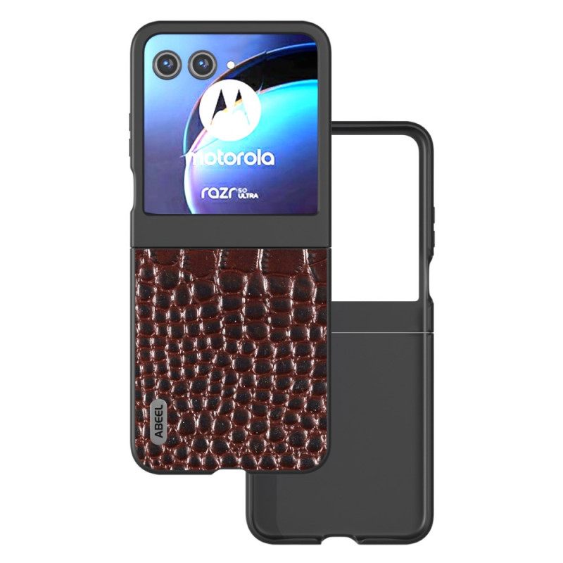 Κάλυμμα Motorola Razr 50 Abeel Crocodile Style Leather