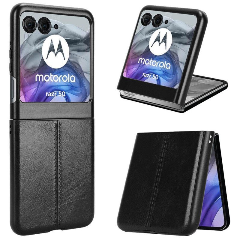 Κάλυμμα Motorola Razr 50 Ραφή Απομίμησης Δέρματος