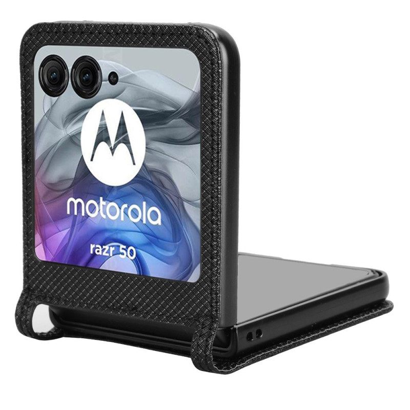 Κάλυμμα Motorola Razr 50 Θήκη Κάρτας Bi-texture