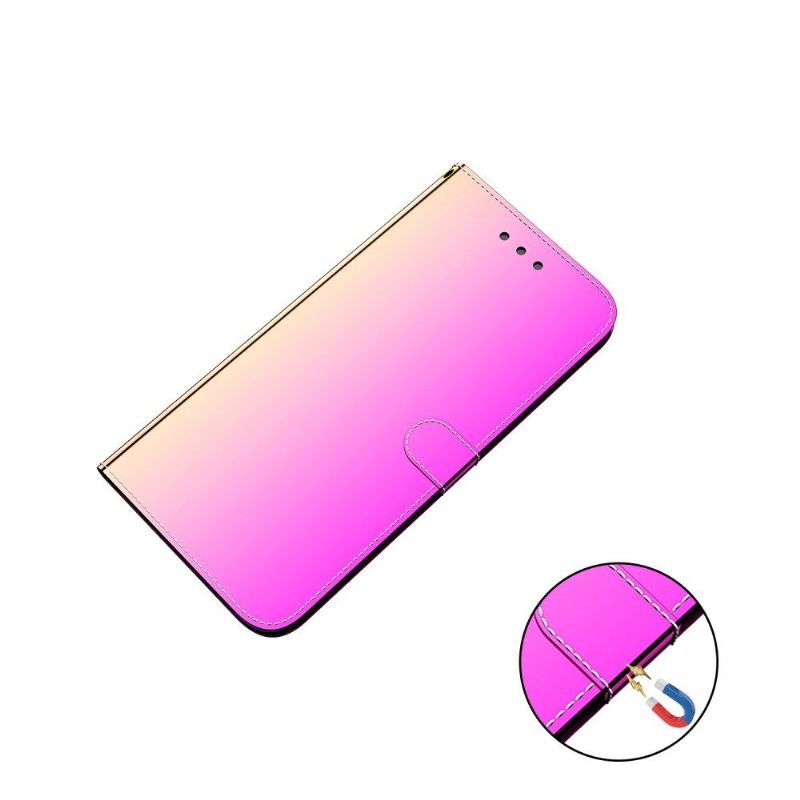 Κάλυμμα Huawei P40 Pro Faux Leather Mirror Effect - Ροζ