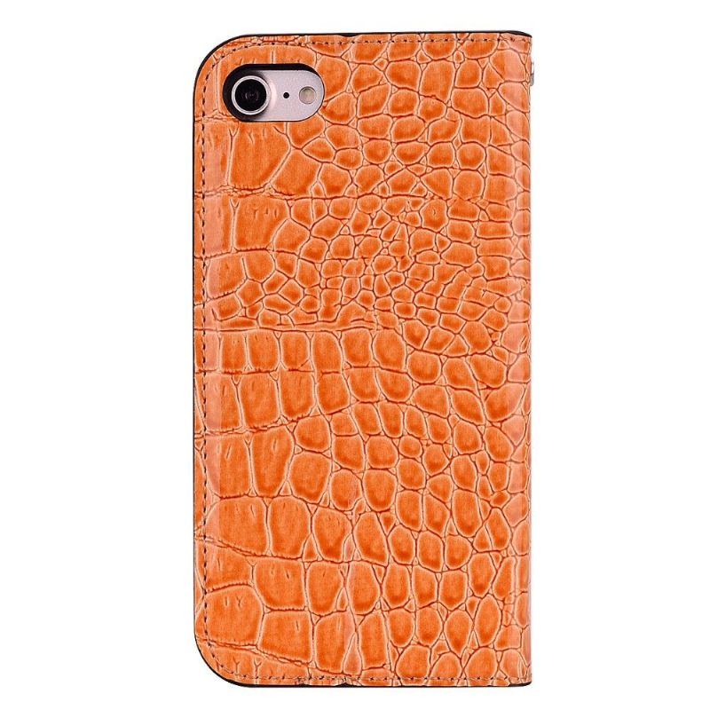 Θήκη Flip iPhone 7 / 8 / SE (2020) Luxury Croc Εφέ