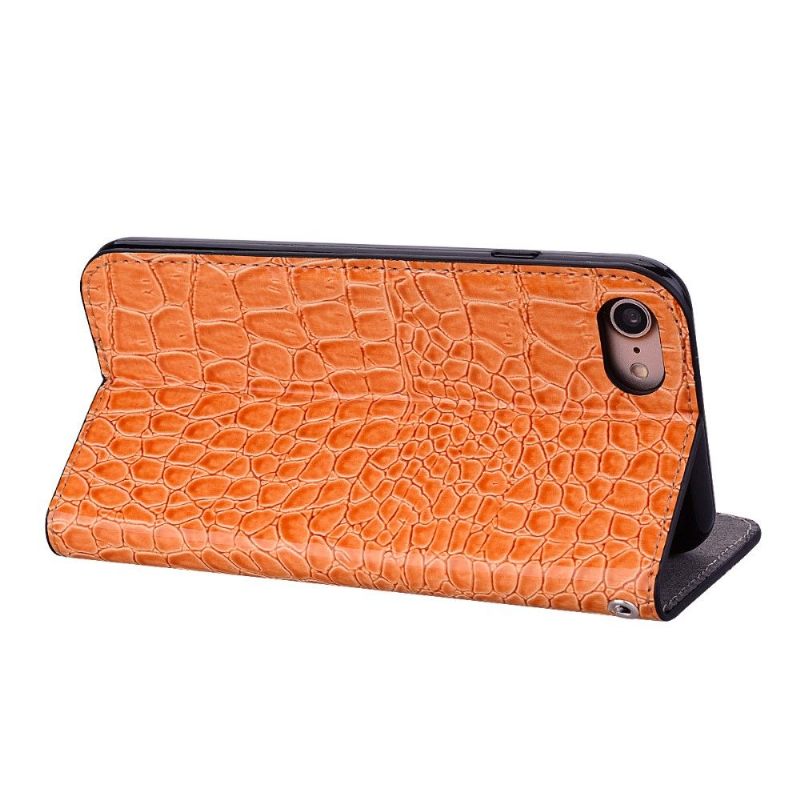 Θήκη Flip iPhone 7 / 8 / SE (2020) Luxury Croc Εφέ