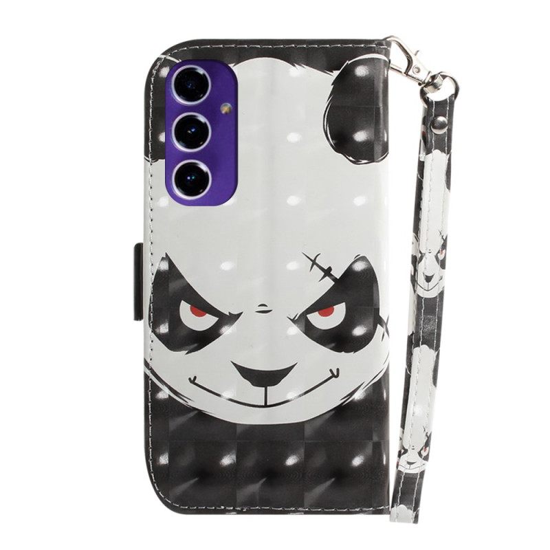 Δερματινη Θηκη Samsung Galaxy A16 5g Angry Panda Με Λουράκι