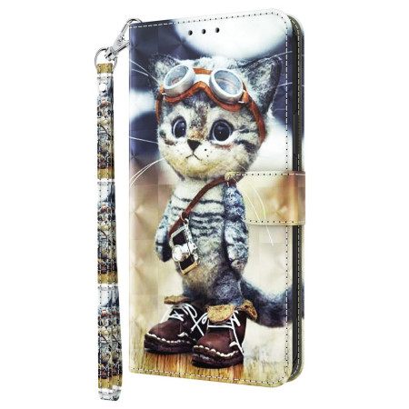 Δερματινη Θηκη Samsung Galaxy A16 5g Aviator Cat Με Λουράκι