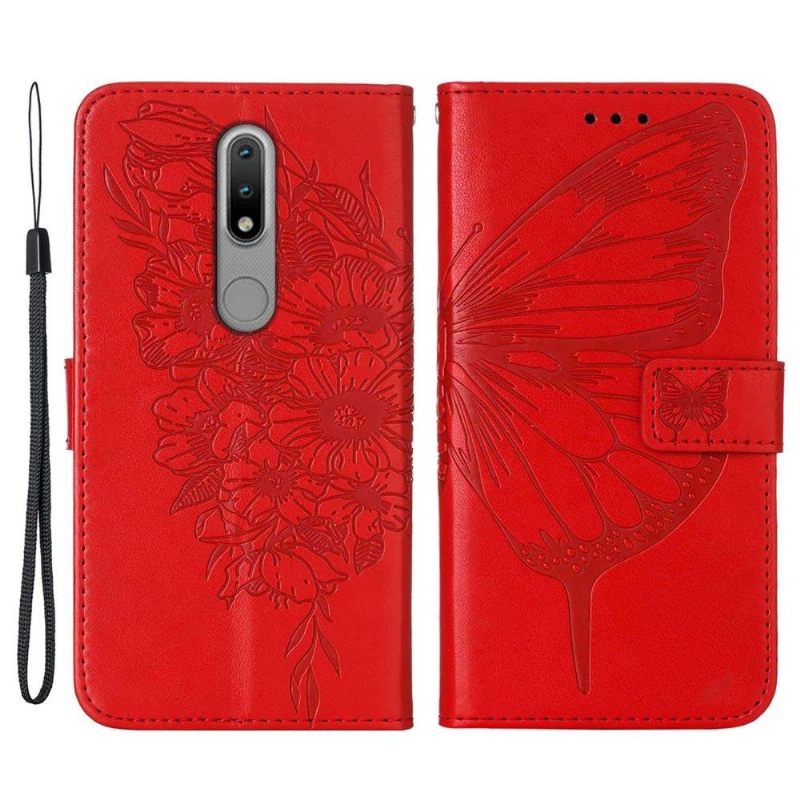 Θήκη Flip Nokia 2.4 Κάτοχος Κάρτας Butterfly Flower