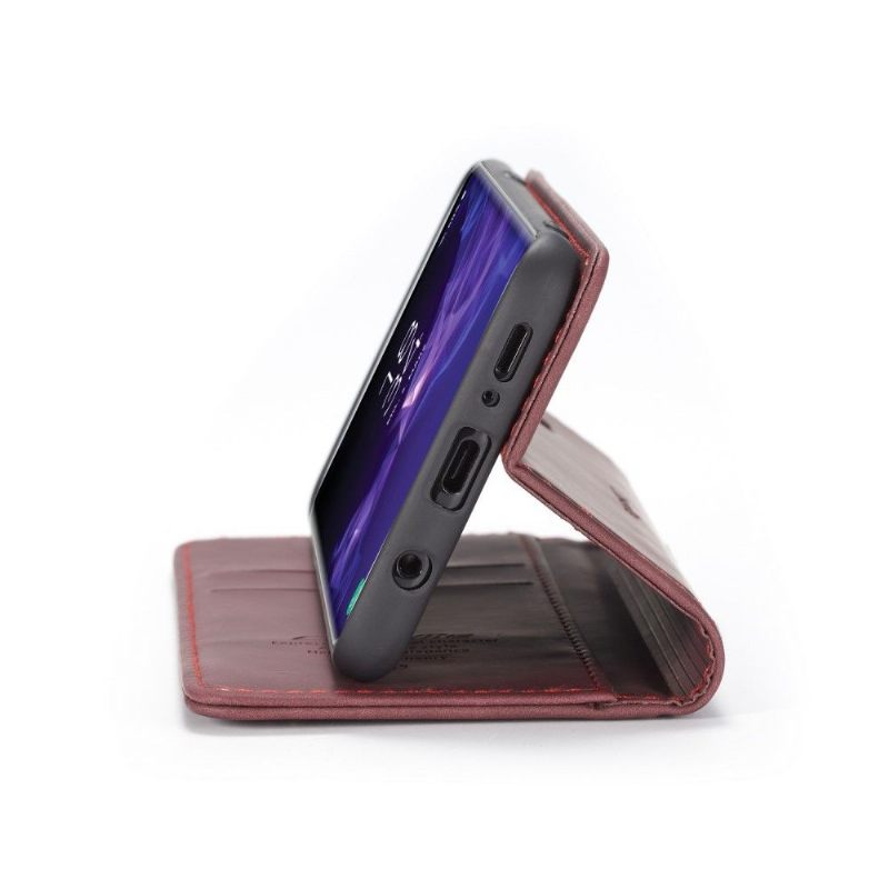 δερματινη θηκη Samsung Galaxy S9 Plus Faux Leather - Wine Red