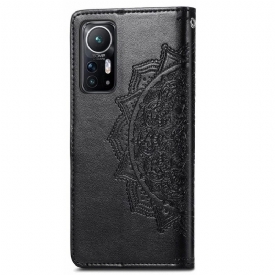 Θήκη Flip Xiaomi 12 Mandala Relief Faux Leather