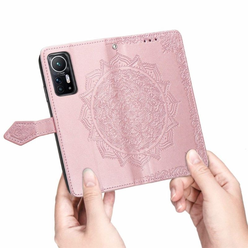 Θήκη Flip Xiaomi 12 Mandala Relief Faux Leather