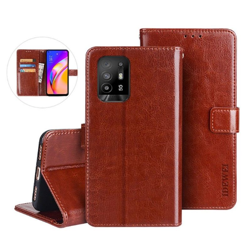 Κάλυμμα Oppo A94 5G Θήκη Flip Idewei Folio Leather Effect