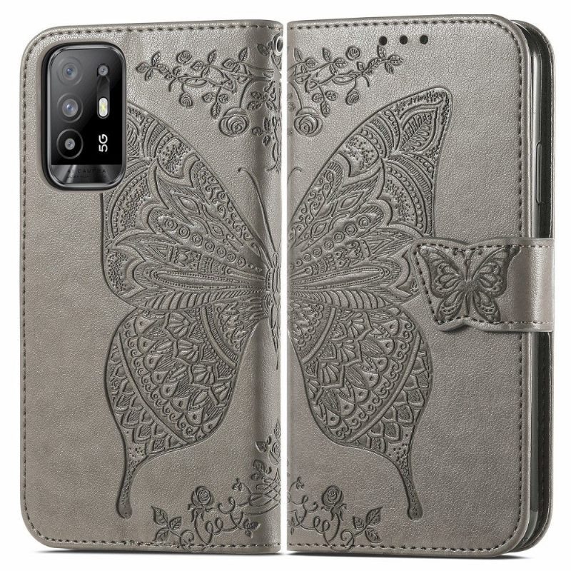 Θήκη Flip Oppo A94 5G Butterfly Relief