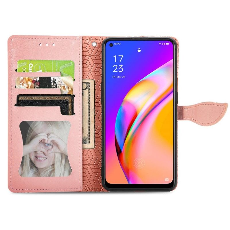 Θήκη Flip Oppo A94 5G Φύλλο Μάνταλα