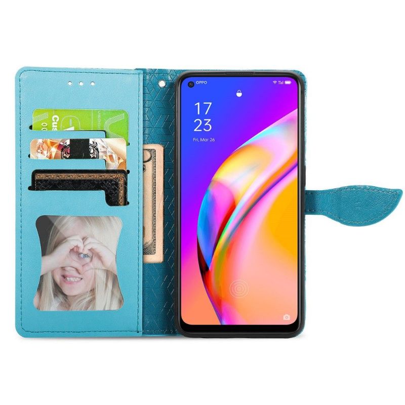 Θήκη Flip Oppo A94 5G Φύλλο Μάνταλα