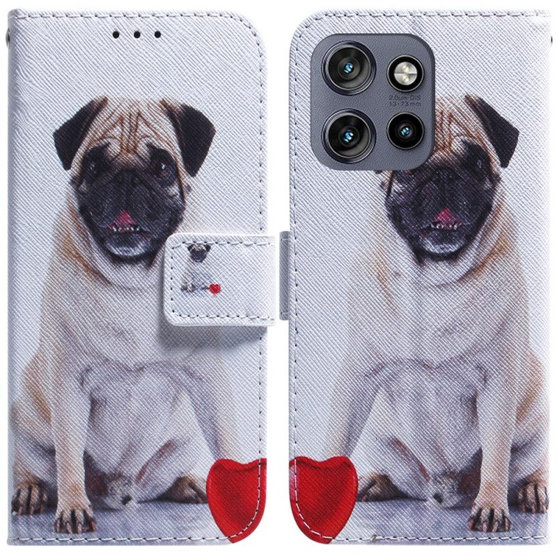 Δερματινη Θηκη Motorola Edge 50 Neo Pug Dog