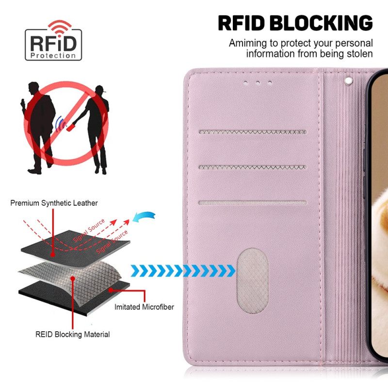 Δερματινη Θηκη Motorola Edge 50 Neo Rfid Blocking Lanyard Cats