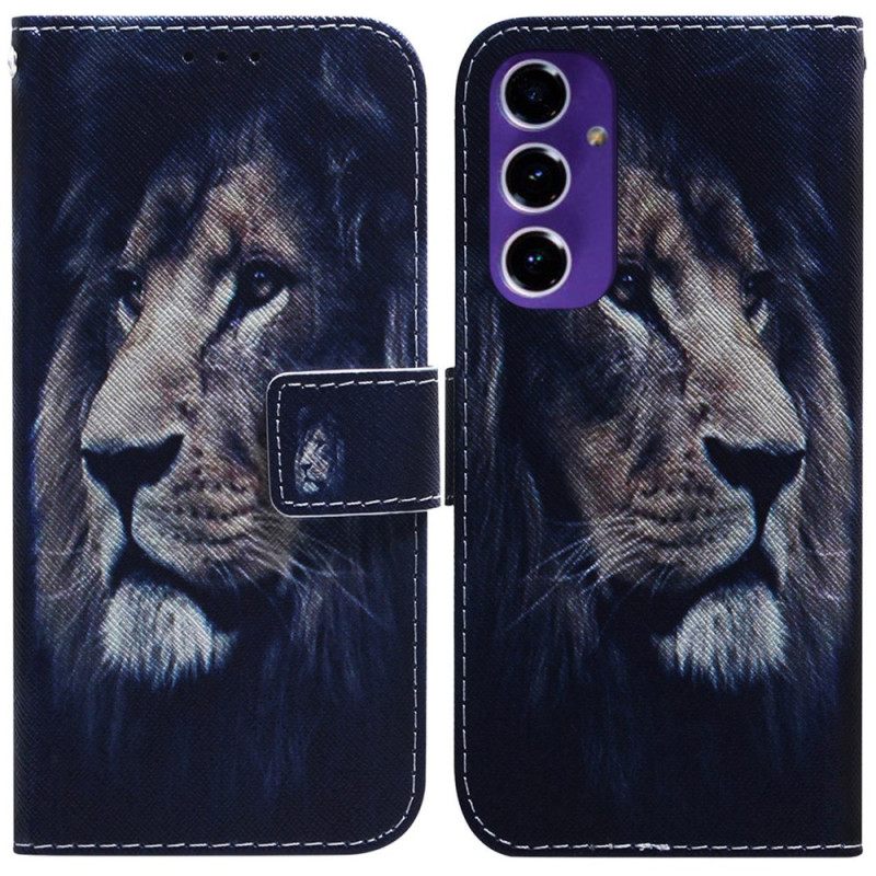 Δερματινη Θηκη Samsung Galaxy S24 Fe Dreaming Lion