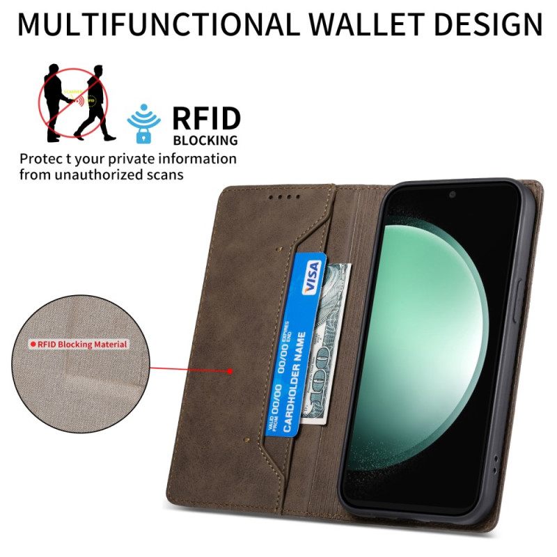 Δερματινη Θηκη Samsung Galaxy S24 Fe Retro Effect Case Rfid Blocking Technology