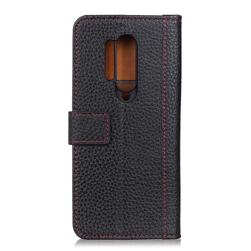 Κάλυμμα OnePlus 8 Pro Grained Leather Effect Card Stand Λειτουργία