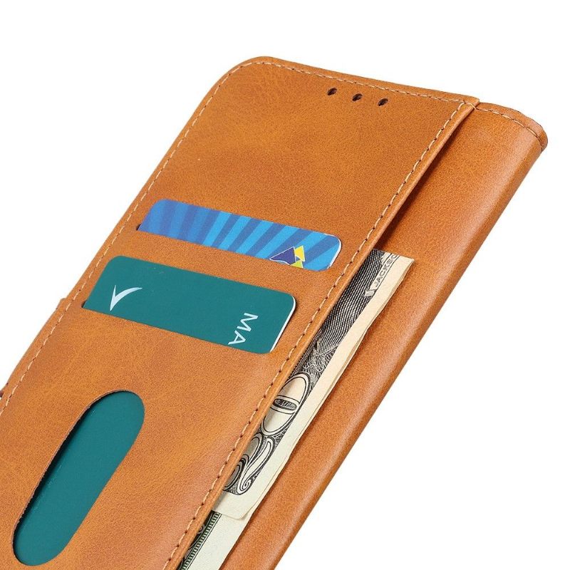 Κάλυμμα OnePlus 8 Pro Grained Leather Effect Card Stand Λειτουργία