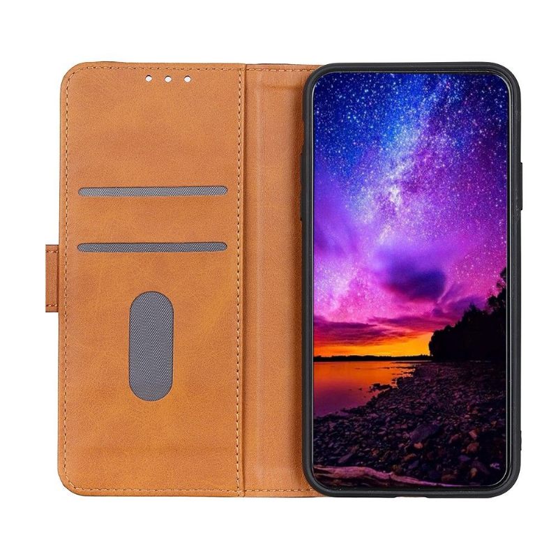 Κάλυμμα OnePlus 8 Pro Grained Leather Effect Card Stand Λειτουργία