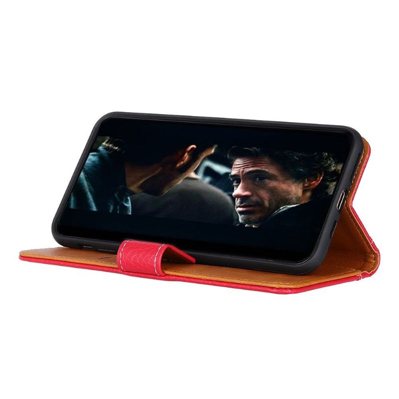 Κάλυμμα OnePlus 8 Pro Grained Leather Effect Card Stand Λειτουργία