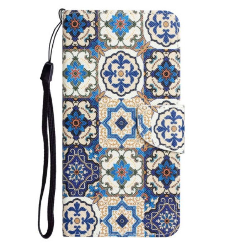 Κάλυμμα Samsung Galaxy S23 Plus 5G με κορδονι Strappy Patchwork