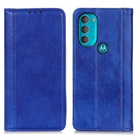 θηκη κινητου Moto G71 5G Θήκη Flip Elegance Split Leather Litchi