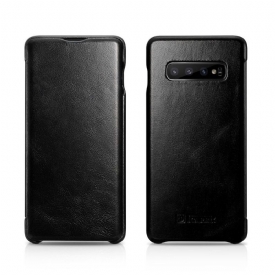 Θήκη Flip Samsung Galaxy S10 Plus Vintage Γνήσιο Δέρμα