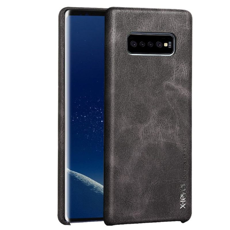 Θήκη Samsung Galaxy S10 Plus Vintage Series Δερμάτινο - Σκούρο Καφέ